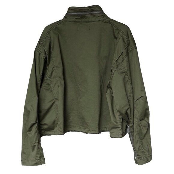 Current Elliot Infantry Jacket Army Green Utility Military Boxy Crop Coat - Picture 9 of 12
